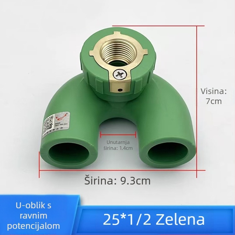 PPR dvostruki zavoj s unutarnjim navojem, T spoj U oblika, spoj za topljenje; razni modeli; prvoklasna kvaliteta