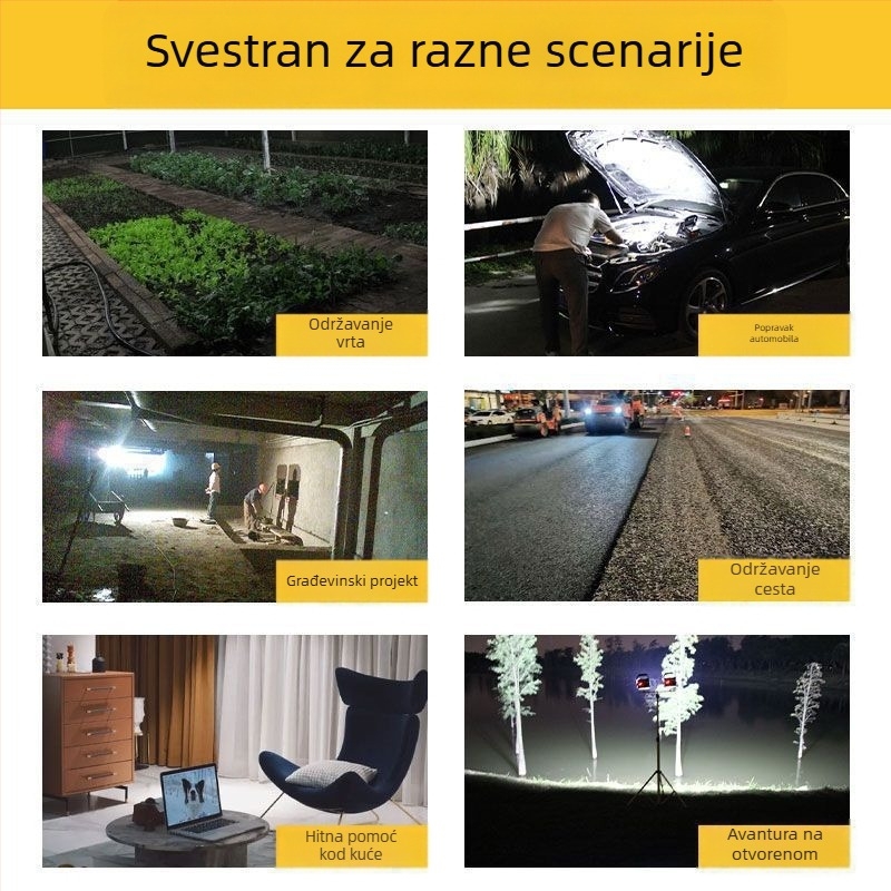 Kamping svjetlo za nužne situacije, žarulja sa žarnom niti, punjivo napajanje