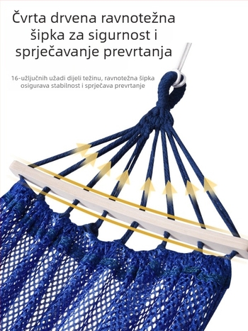 Vješalna viseća stolica za vanjsku upotrebu, poliester, nosivost 150 kg, težina 921 g, bez nosača