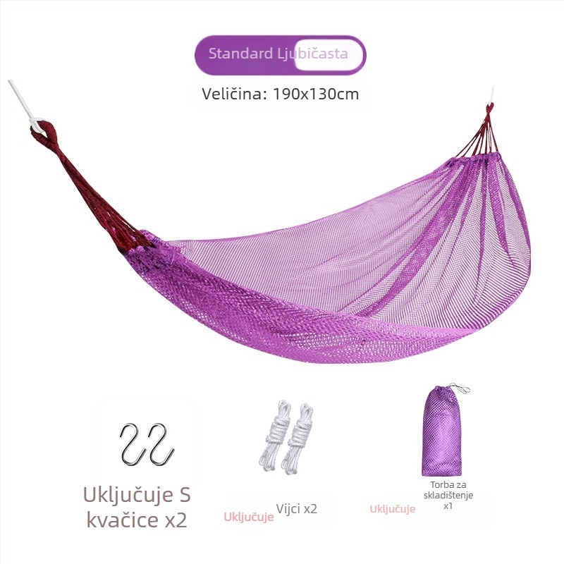 Vješalna viseća stolica za vanjsku upotrebu, poliester, nosivost 150 kg, težina 921 g, bez nosača