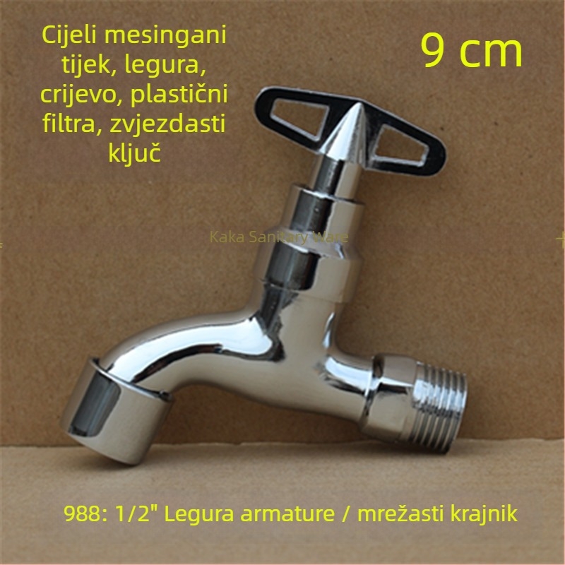 Vanjski zaključani slavina s pentagonalnim ključem, od bakra, model 950, keramički disk ventil, jedini hladni izlaz