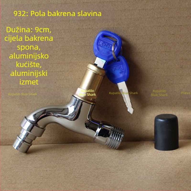 Vanjski zaključani slavina s pentagonalnim ključem, od bakra, model 950, keramički disk ventil, jedini hladni izlaz