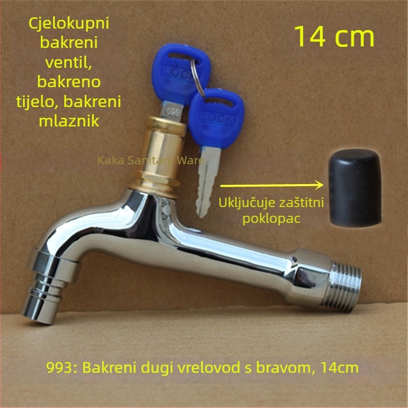 Vanjski zaključani slavina s pentagonalnim ključem, od bakra, model 950, keramički disk ventil, jedini hladni izlaz