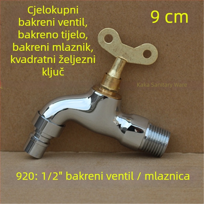 Vanjski zaključani slavina s pentagonalnim ključem, od bakra, model 950, keramički disk ventil, jedini hladni izlaz