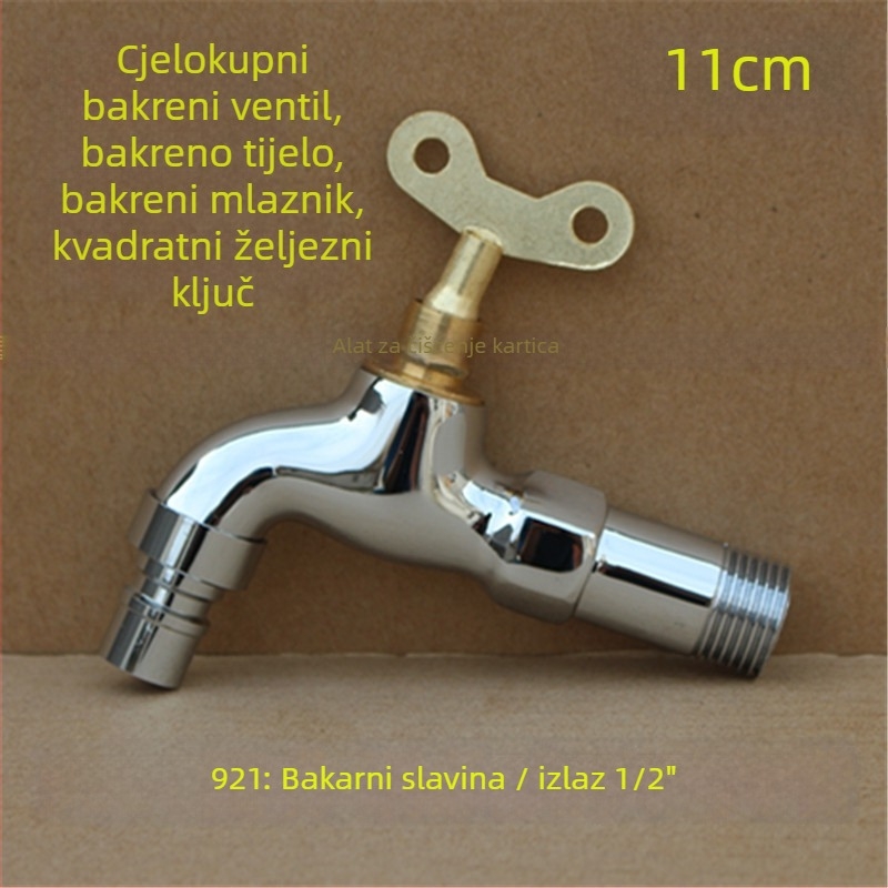 Vanjski zaključani slavina s pentagonalnim ključem, od bakra, model 950, keramički disk ventil, jedini hladni izlaz