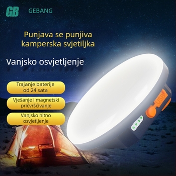 LED svjetlo za kampiranje – napajano kinetičkom energijom, vodootporno, prijenosno