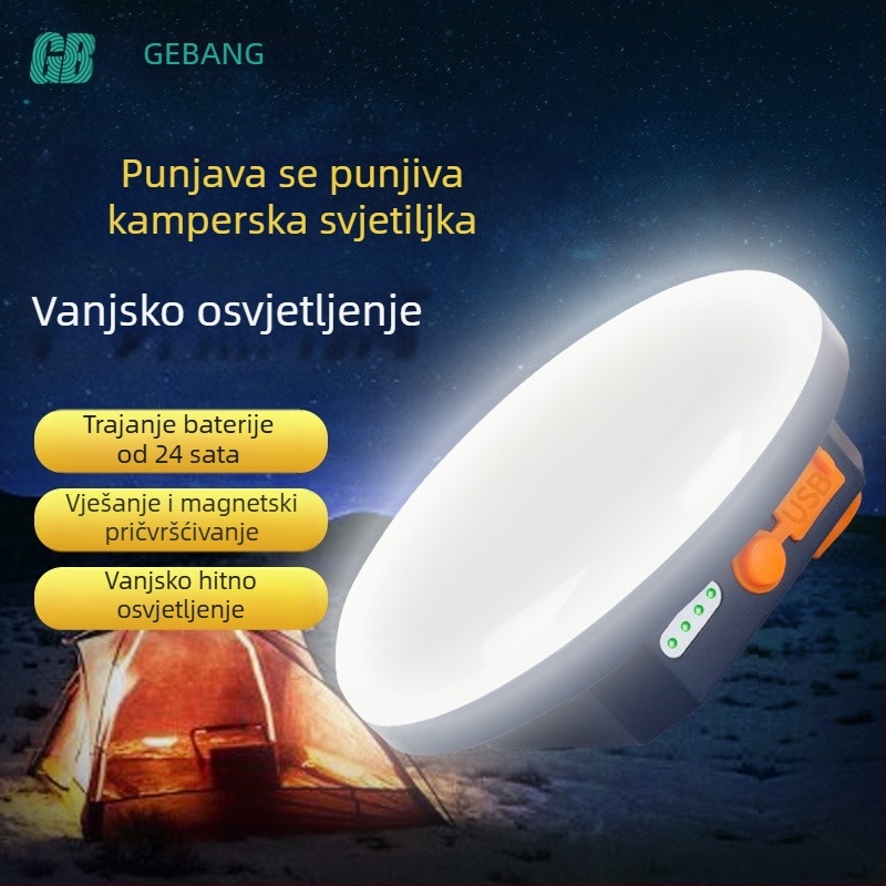 LED svjetlo za kampiranje – napajano kinetičkom energijom, vodootporno, prijenosno