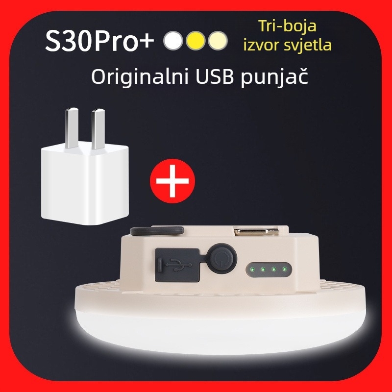 LED svjetlo za kampiranje – napajano kinetičkom energijom, vodootporno, prijenosno