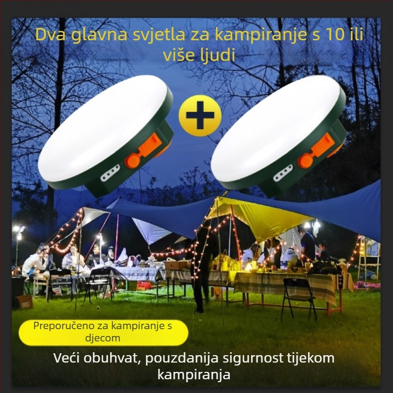 LED svjetlo za kampiranje – napajano kinetičkom energijom, vodootporno, prijenosno