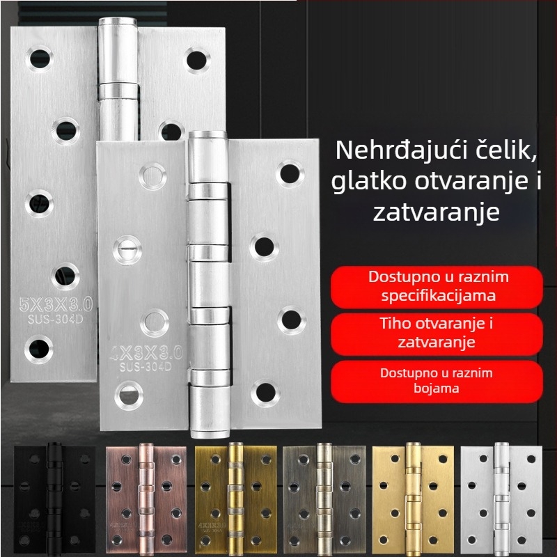 Šarke za vrata od nehrđajućeg čelika — plosnati model; materijal: nehrđajući čelik; završna obrada: polirana; marka: Rongshengxing