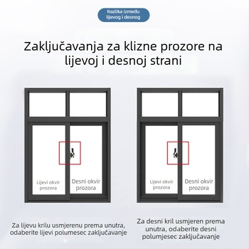 Brava polumjeseca tipa B | Nehrđajući čelik i plastični čelik | Za vrata i prozore | Moderan stil