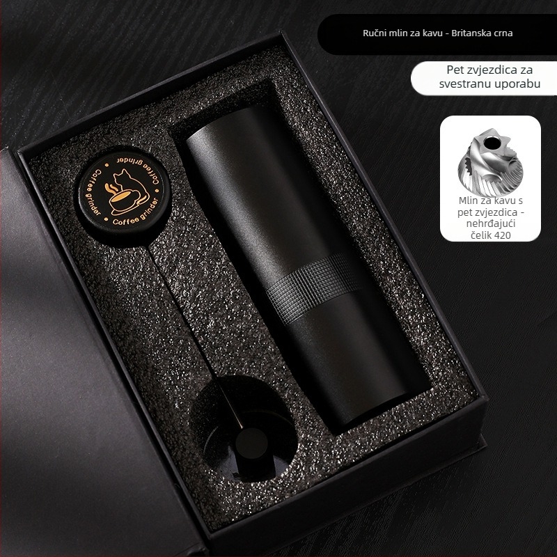 Nine Forging Ručni mlin za kavu – CNC vanjski regulirani s postavkom od sedam zvjezdica, retro luksuzni stil, mogućnost prilagodbe