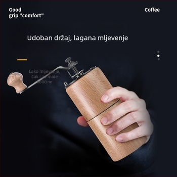Lbeans ručni drveni mlin za kavu – ručno okretanje, retro stil, masivno drvo