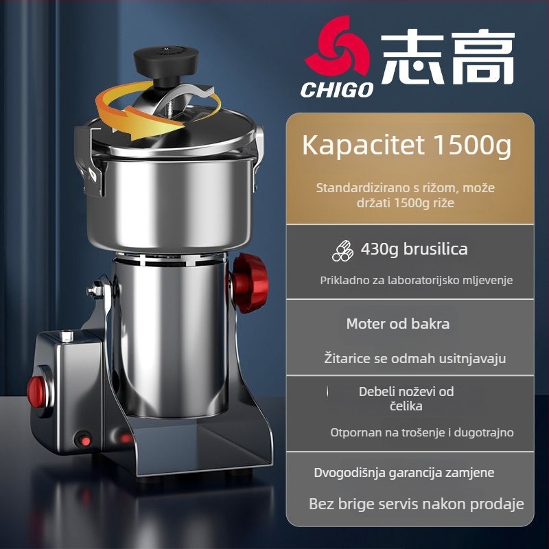 Barley kućni pulverizator – fino mlješenje uz drobljenje; pogodan za kavu, činske biljne materijale i žitarice