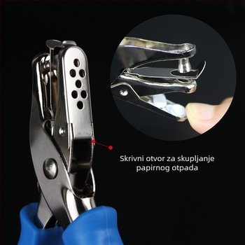 Ručni otvarač rupa s gumiranim držalom i metalnim tijelom (Model 130BJ6G, 1 rupa, ručno upravljanje, težina 87 g)