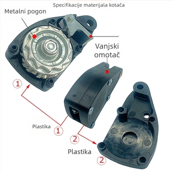 Role za istezanje užeta šatora – kompatibilna s 4,5–6,3 mm, vanjski ABS, unutarnji cink legura
