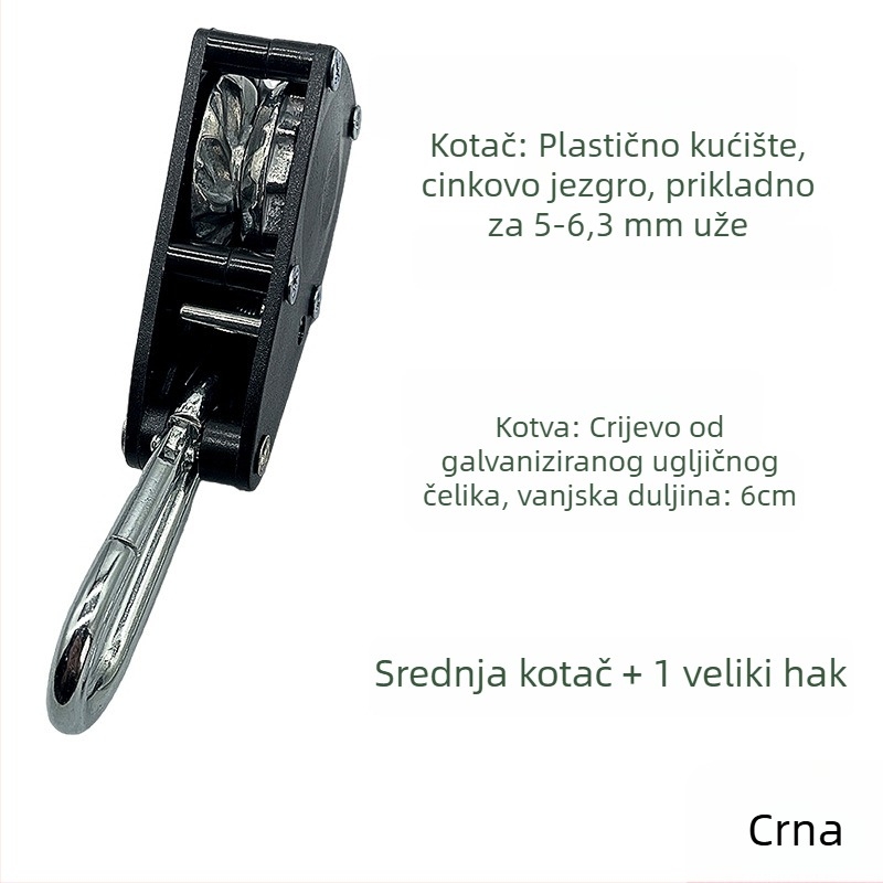 Role za istezanje užeta šatora – kompatibilna s 4,5–6,3 mm, vanjski ABS, unutarnji cink legura