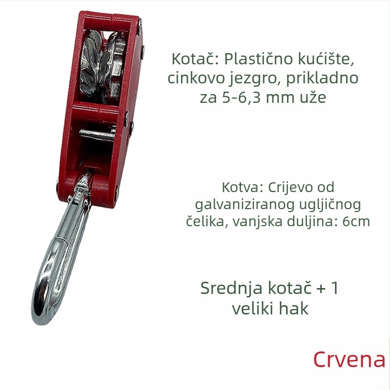 Role za istezanje užeta šatora – kompatibilna s 4,5–6,3 mm, vanjski ABS, unutarnji cink legura