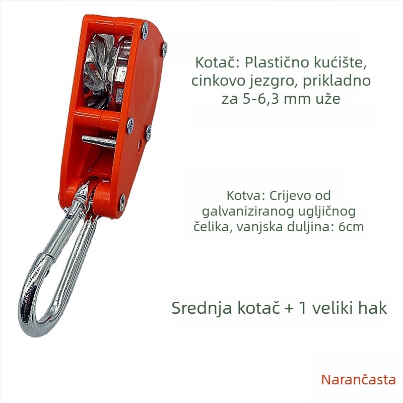 Role za istezanje užeta šatora – kompatibilna s 4,5–6,3 mm, vanjski ABS, unutarnji cink legura