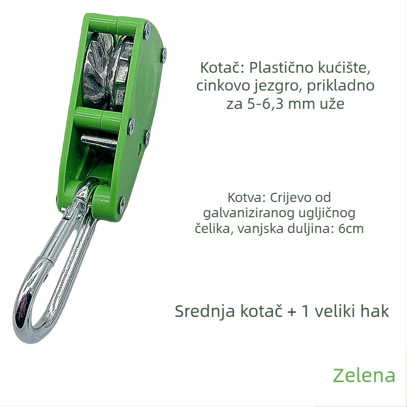 Role za istezanje užeta šatora – kompatibilna s 4,5–6,3 mm, vanjski ABS, unutarnji cink legura