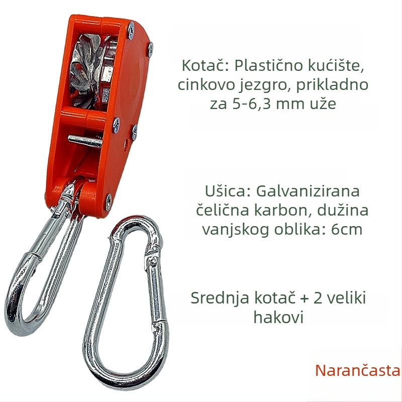 Role za istezanje užeta šatora – kompatibilna s 4,5–6,3 mm, vanjski ABS, unutarnji cink legura