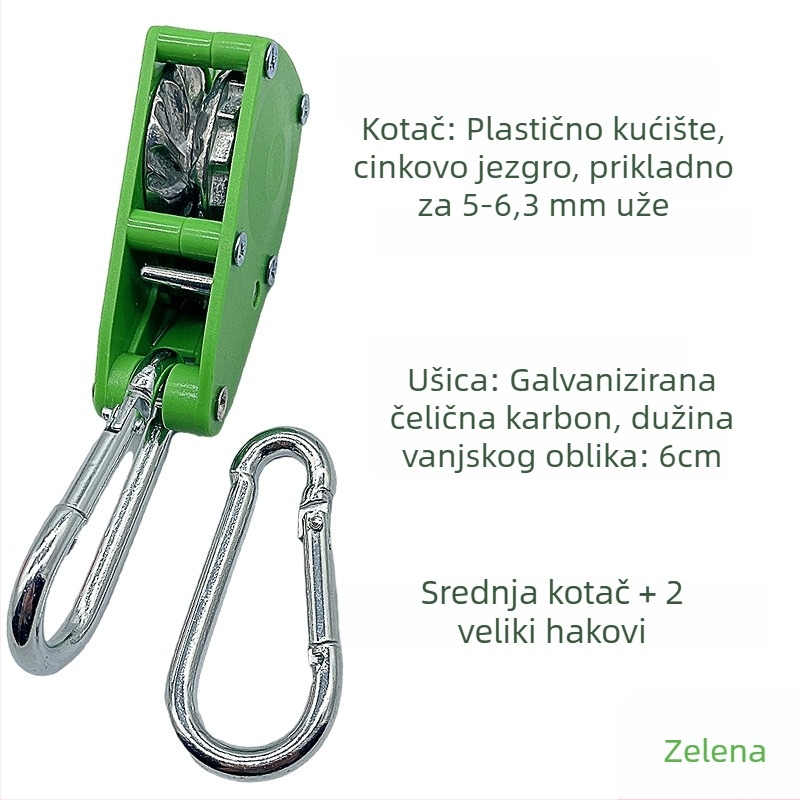 Role za istezanje užeta šatora – kompatibilna s 4,5–6,3 mm, vanjski ABS, unutarnji cink legura