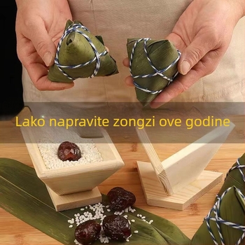 Model za zongzi od masivnog drveta; trokutasti i četverokutni oblici; moguć ispis logotipa.