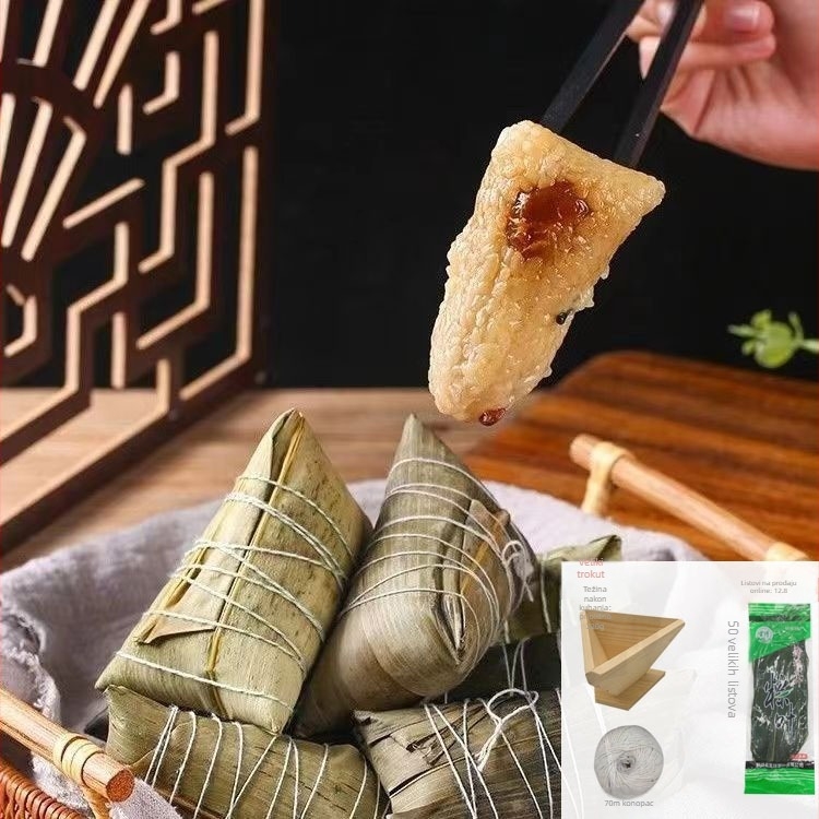 Model za zongzi od masivnog drveta; trokutasti i četverokutni oblici; moguć ispis logotipa.