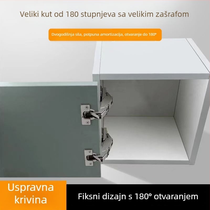 Kirigu 1165 šarka s oprugom, hladno valjani čelik, niklovani premaz, moderni minimalistički stil