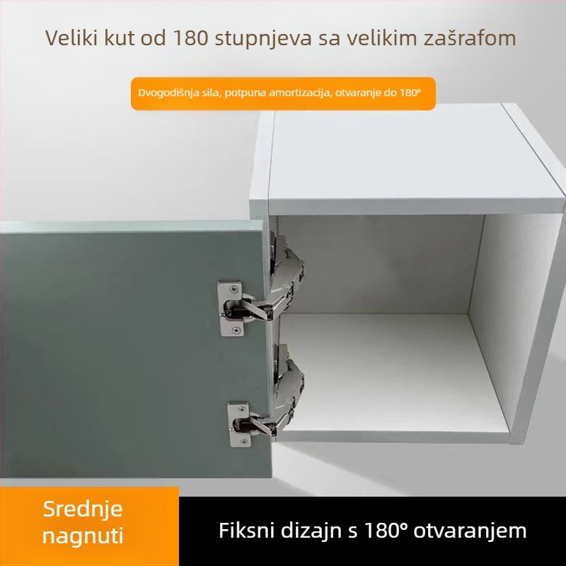 Kirigu 1165 šarka s oprugom, hladno valjani čelik, niklovani premaz, moderni minimalistički stil