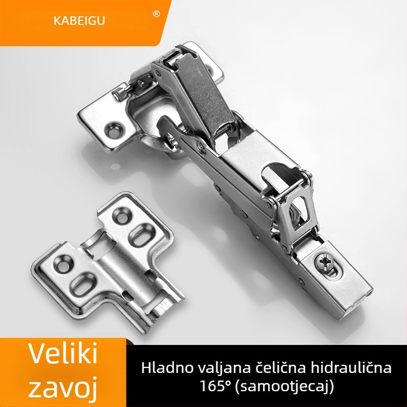 Kirigu 1165 šarka s oprugom, hladno valjani čelik, niklovani premaz, moderni minimalistički stil