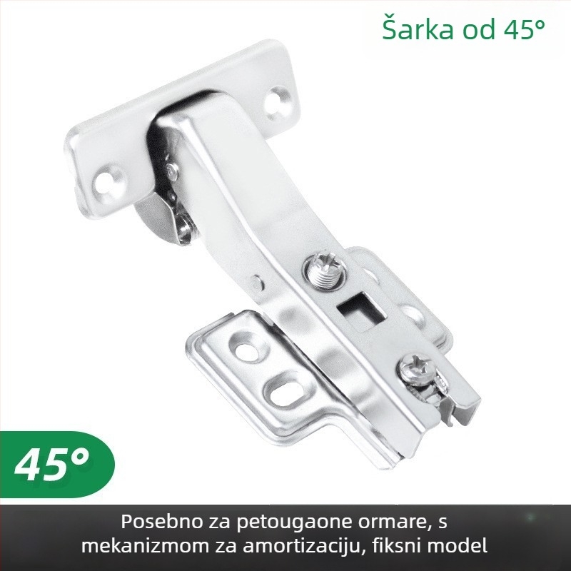 Kirigu 1165 šarka s oprugom, hladno valjani čelik, niklovani premaz, moderni minimalistički stil