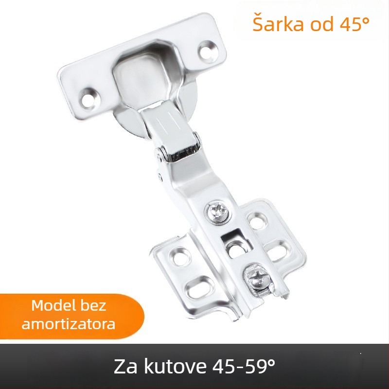 Kirigu 1165 šarka s oprugom, hladno valjani čelik, niklovani premaz, moderni minimalistički stil
