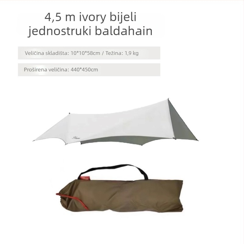 Vanjska šator s baldahinom za kampiranje s leptirovim oblikom, Oxford tkanina, vodootpornost 3000 mm, ručno sastavljanje, željezni okvir