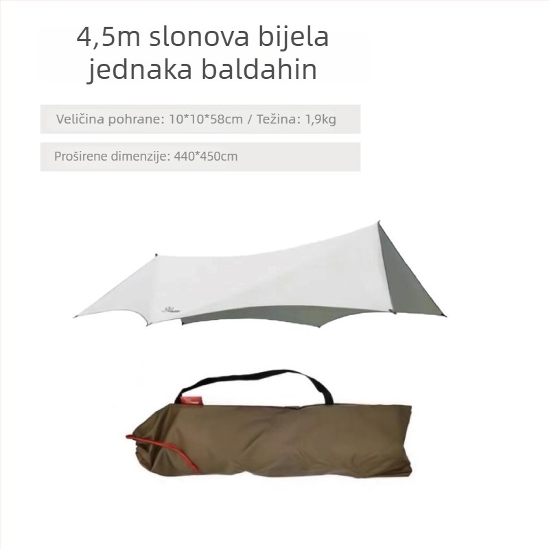 Vanjska šator s baldahinom za kampiranje s leptirovim oblikom, Oxford tkanina, vodootpornost 3000 mm, ručno sastavljanje, željezni okvir