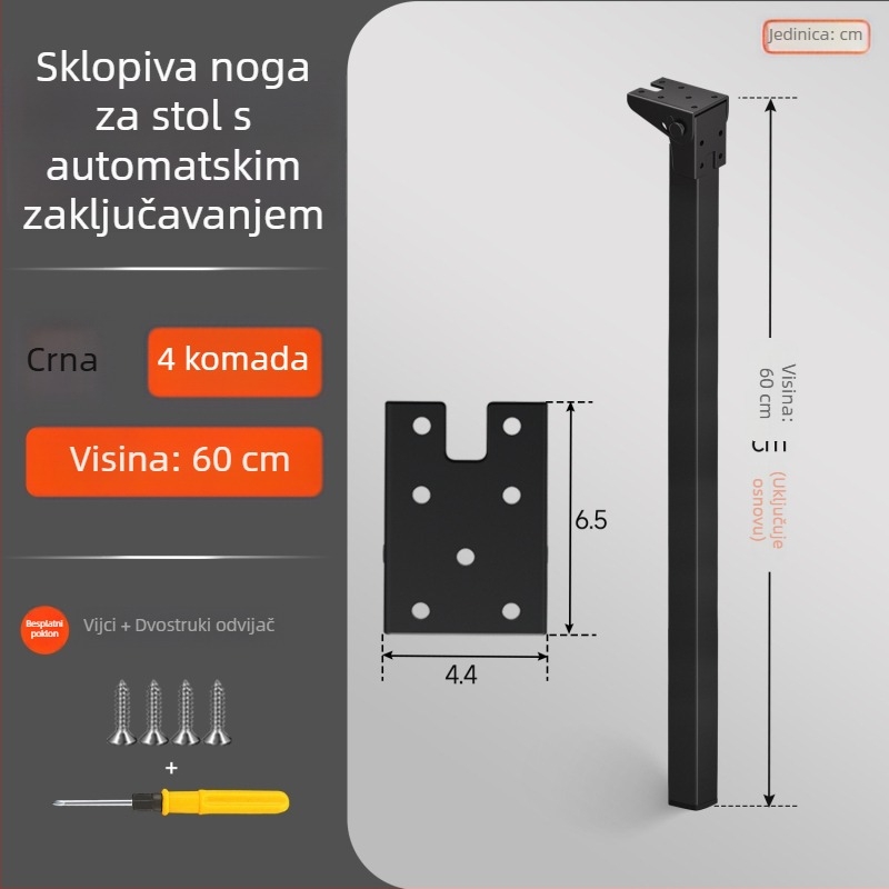 Skretnu okvir podrške za nogu stola s 90° automatskim zaključavanjem, željezna konstrukcija, model Folding support frame-q3fr, moderan stil