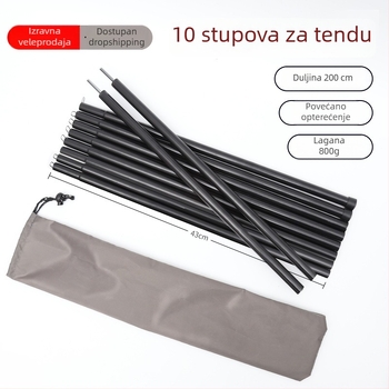 Set nosača šatorskog baldahina, 5-dijelni visoki štapovi, 10-dijelni štapovi, metalna konstrukcija, težina 900 g, DAWN TRIP/Liver