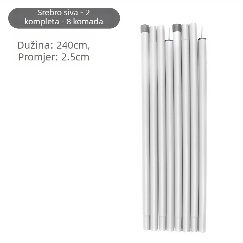 Set nosača šatorskog baldahina, 5-dijelni visoki štapovi, 10-dijelni štapovi, metalna konstrukcija, težina 900 g, DAWN TRIP/Liver