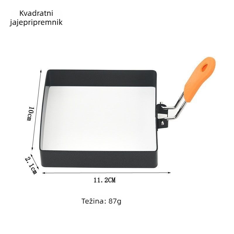 Kalup za prženje jaja — okrugli oblik, neljepljiv, za omletu i palačinke; Materijal: željezo; Marka: Unique Item