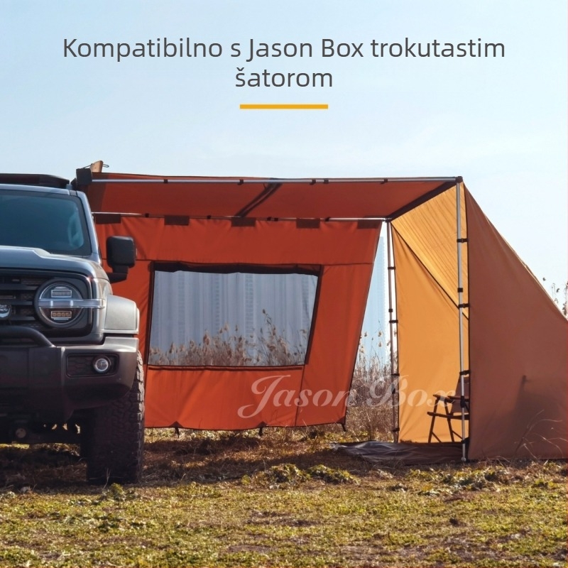 Jasonbox vanjski bočni šator za automobil s prozorom, set za proširenje, bočna torba za pohranu i šator s projekcijskim zaslonom