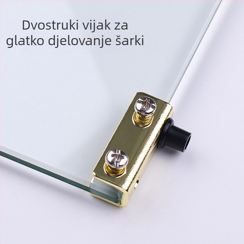 Staklena šarka za vrata ormarića (staklo 3-5 mm, željezo, elektroplakiranje, jednokrilna/dvokrilna vrata)