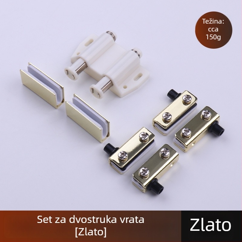 Staklena šarka za vrata ormarića (staklo 3-5 mm, željezo, elektroplakiranje, jednokrilna/dvokrilna vrata)