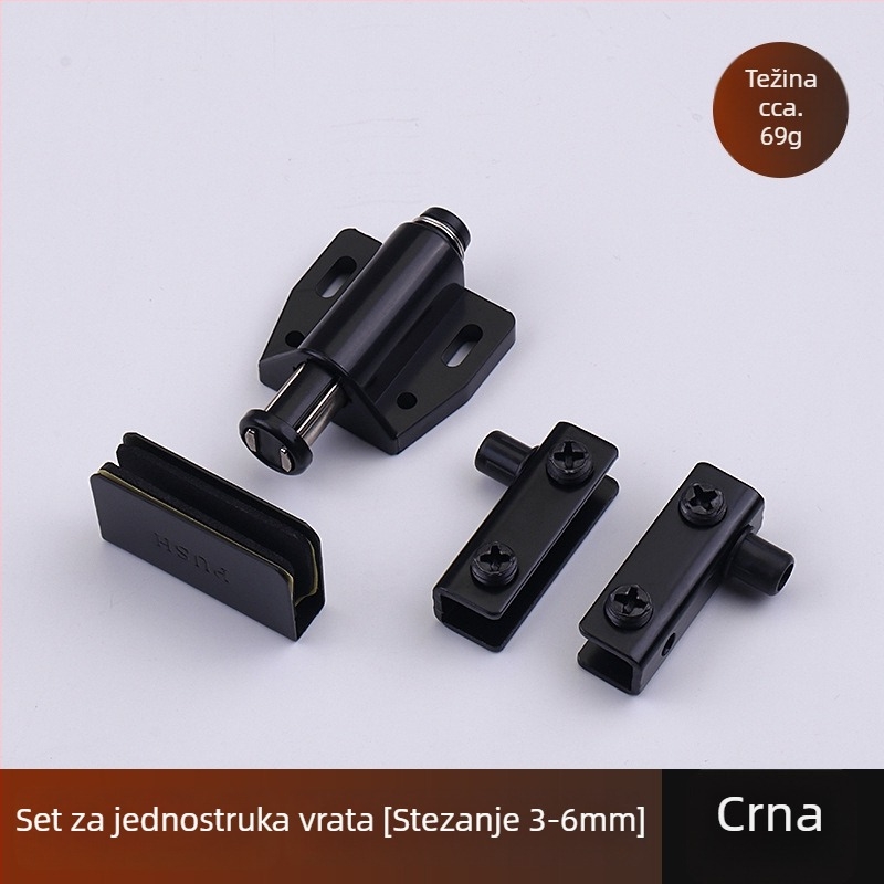 Staklena šarka za vrata ormarića (staklo 3-5 mm, željezo, elektroplakiranje, jednokrilna/dvokrilna vrata)