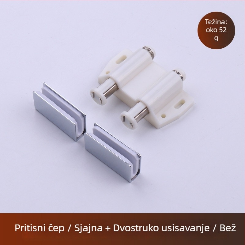 Staklena šarka za vrata ormarića (staklo 3-5 mm, željezo, elektroplakiranje, jednokrilna/dvokrilna vrata)