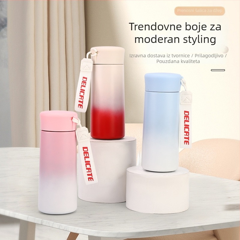 Termos čaša od nehrđajućeg čelika 316, unutarnji 316, vanjski 304, izolacija 6–12 sati, plastični navojni poklopac