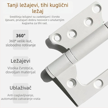 Nehrđajući čelični skriveni šarki za unutarnja vrata (spavaća soba, kupaonica, garderoba); prilagodljiva obrada, elektroplatiranje, model: šarka