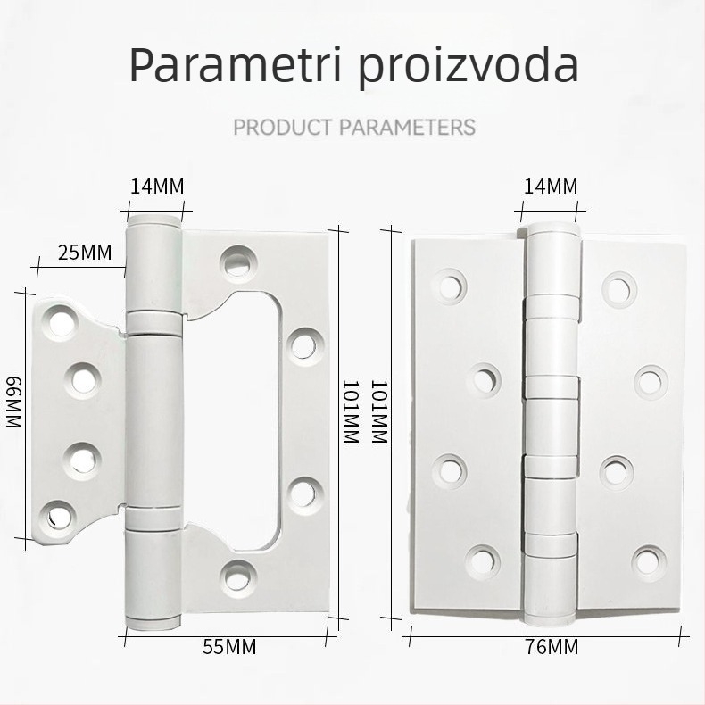 Nehrđajući čelični skriveni šarki za unutarnja vrata (spavaća soba, kupaonica, garderoba); prilagodljiva obrada, elektroplatiranje, model: šarka