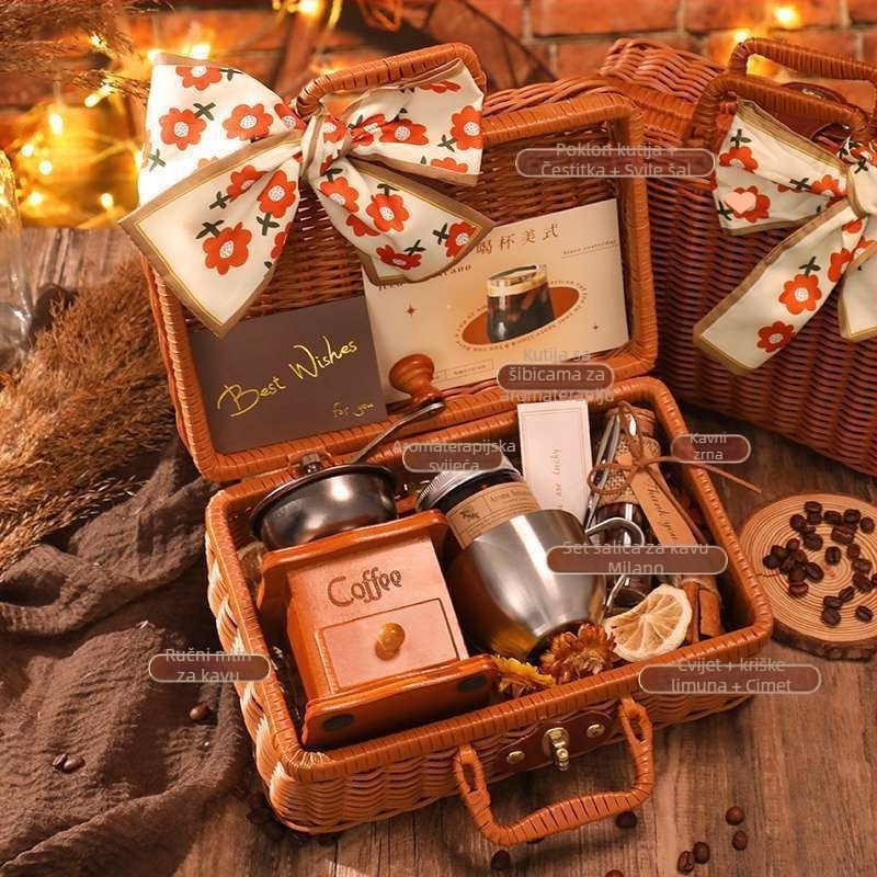 Ručni mlinac za kavu i ručni aparat za kavu – sve-u-jednom, prijenosni kućni set (ručni, ručno pokretni, sve-u-jednom, prijenosno)