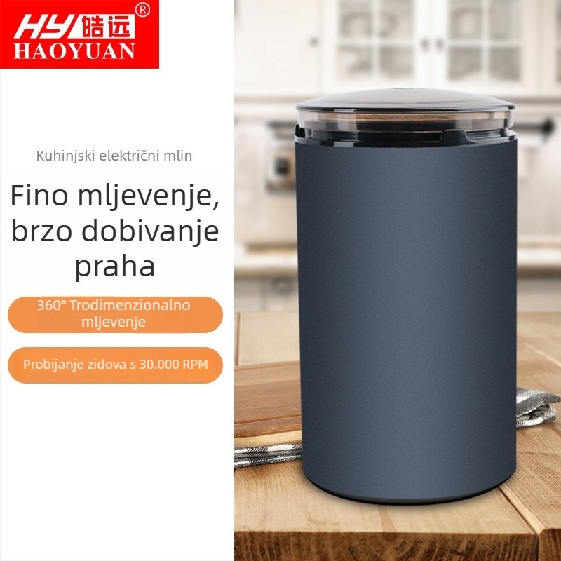 Električni mlinc bilje i kava – suho mlješenje, kapacitet 50 g, snaga 150 W, brzina motora 20000–29999 rpm, napon 111–240 V, poluautomatni način rada