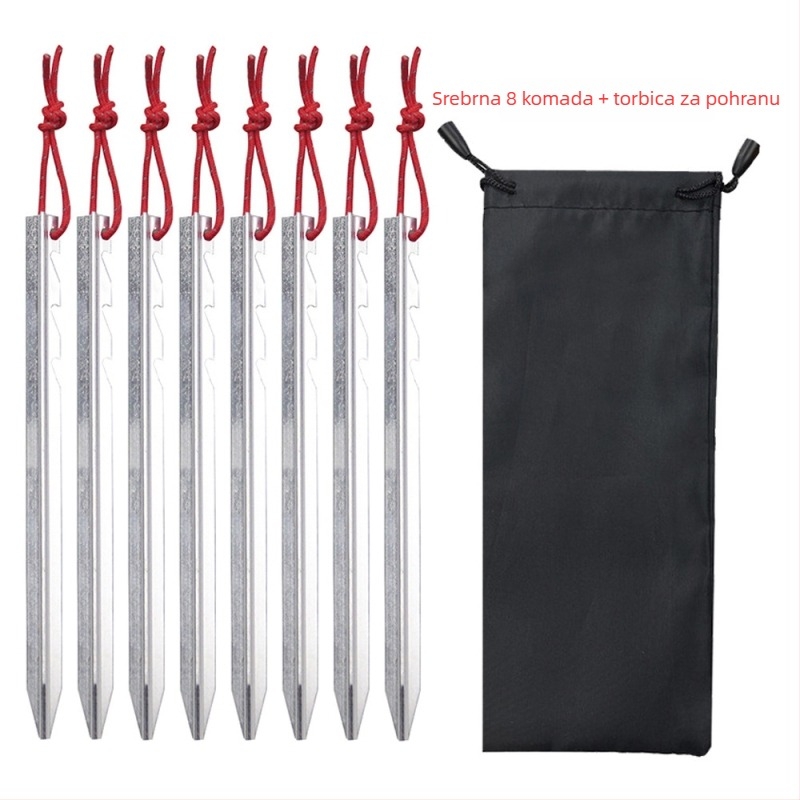 Trokutasti zemni kolci za šatore, set 8/10/12/24 komada, porijeklo Zhejiang, dodaci za šatore